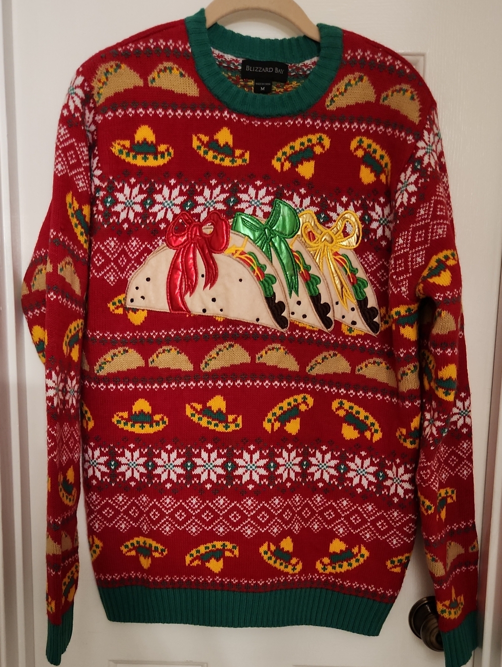 Taco & Sombrero Ugly Christmas Sweater - Size M